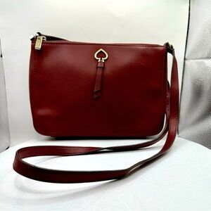Kate Spade Abel Bordeaux Polished Pebbled Leather  Crossbody with Gold Hardware‎